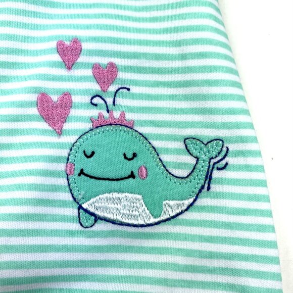 Baby One PIece Size 9m Girls Whale Snap Buttons Summer Children Infant Kids - Picture 2 of 6